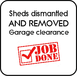Sheds dismantled and removed, Garages cleared.